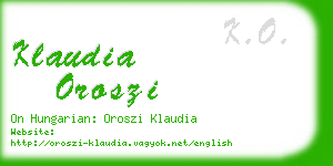 klaudia oroszi business card